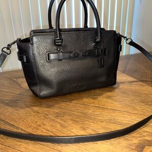 AUTHENTIC COACH BLAKE LEATHER CARRYALL 25 SATCHEL BAG PURSE F55665 BLACK